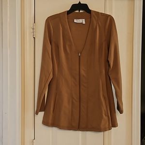 D & Co Active brown zippered Light jacket, size S with side pockets